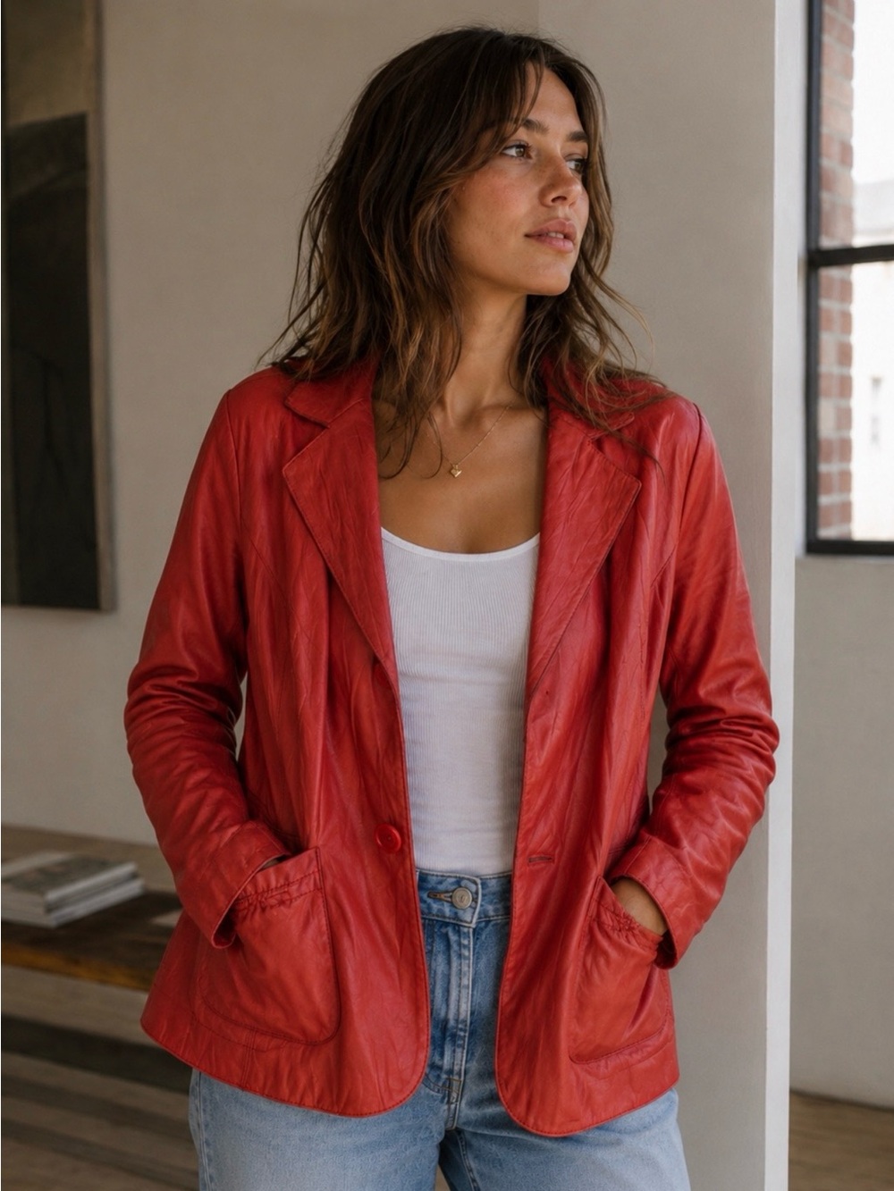 Bod & Christensen Vintage Red Leather Jacket